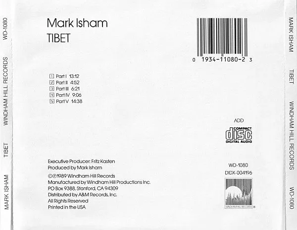 Mark Isham Tibet CD album ambient 1989