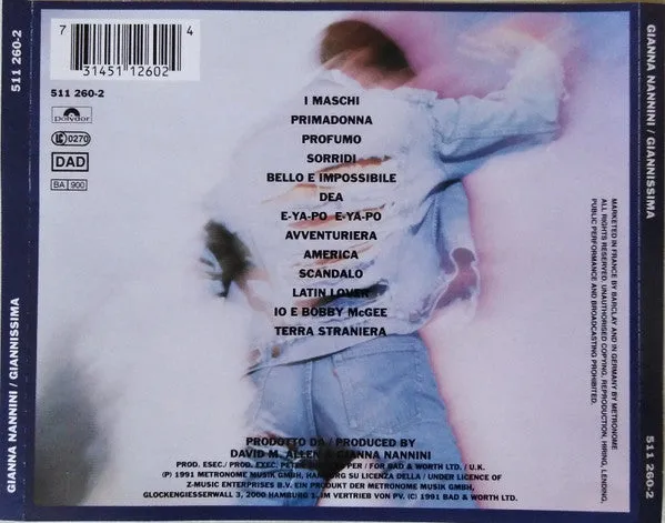 Gianna Nannini Giannissima CD live 2005 NM