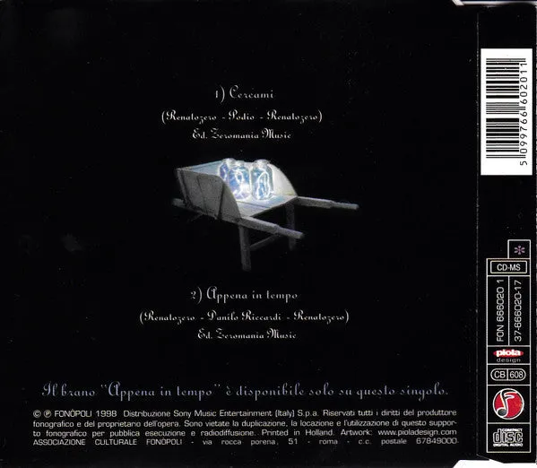 Renato Zero Cercami CD singolo 1998 Fonòpoli