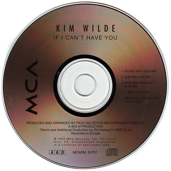 Kim Wilde If I Can't Have You CD maxi synth-pop