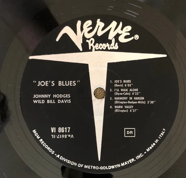 Johnny Hodges Wild Bill Davis Joe's Blues LP jazz 1965