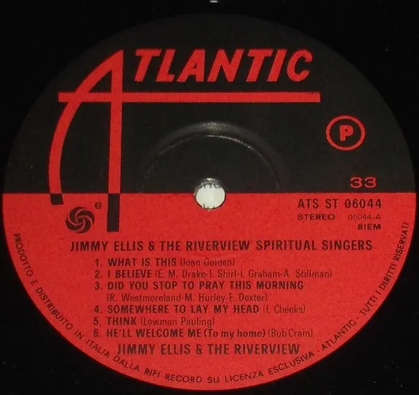 Jimmy Ellis Riverview Spiritual Singers vinile LP gospel 1969