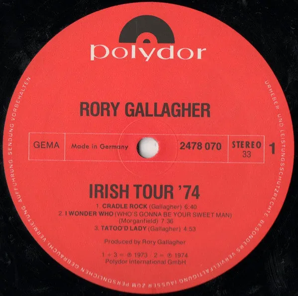 Rory Gallagher Irish Tour '74 doppio vinile 2xLP live prima stampa