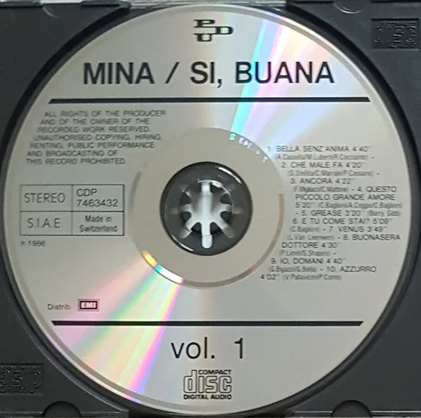 Mina Sì Buana Vol. 1 CD vocal pop Svizzera