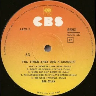 Bob Dylan The Times They Are A-Changin LP mono usato VG+