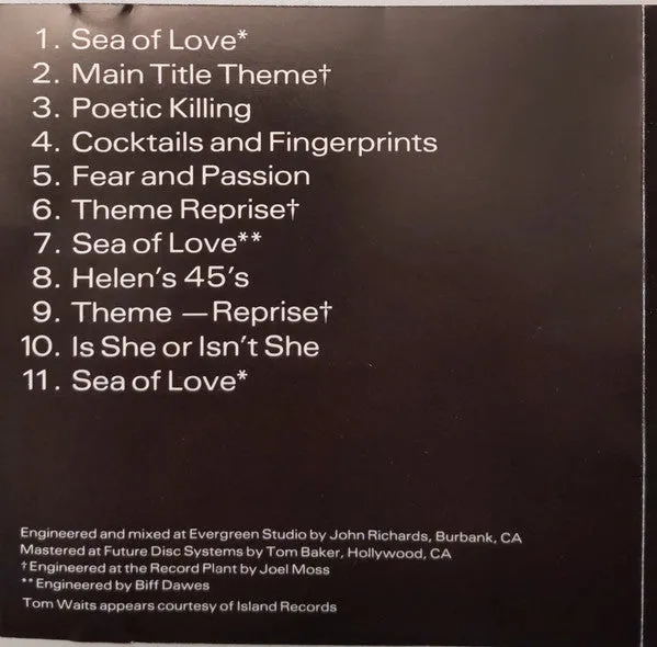 Trevor Jones Sea Of Love CD colonna sonora usata