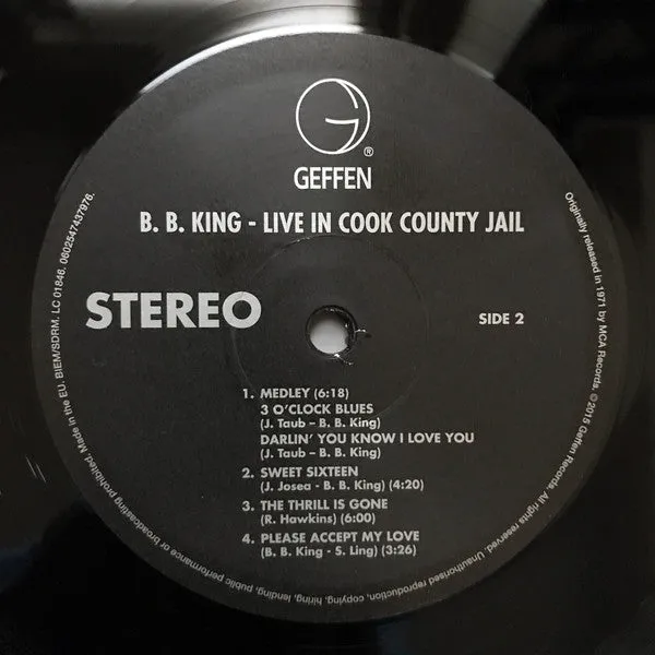 B.B. King Live In Cook County Jail vinile LP 180g 2015