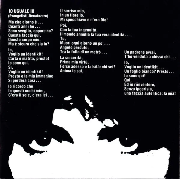 Renato Zero Identikit CD album live VG