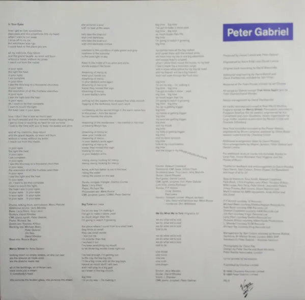 Peter Gabriel So vinile LP stampa Italia 1986 pop rock