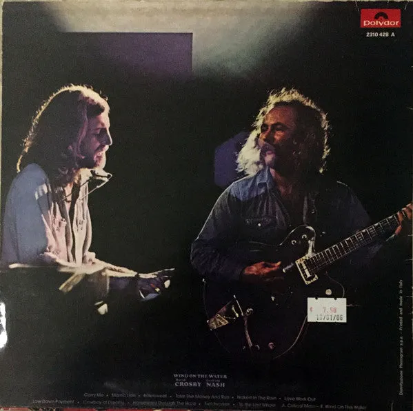 Crosby Nash Wind On The Water LP vinile usato VG+
