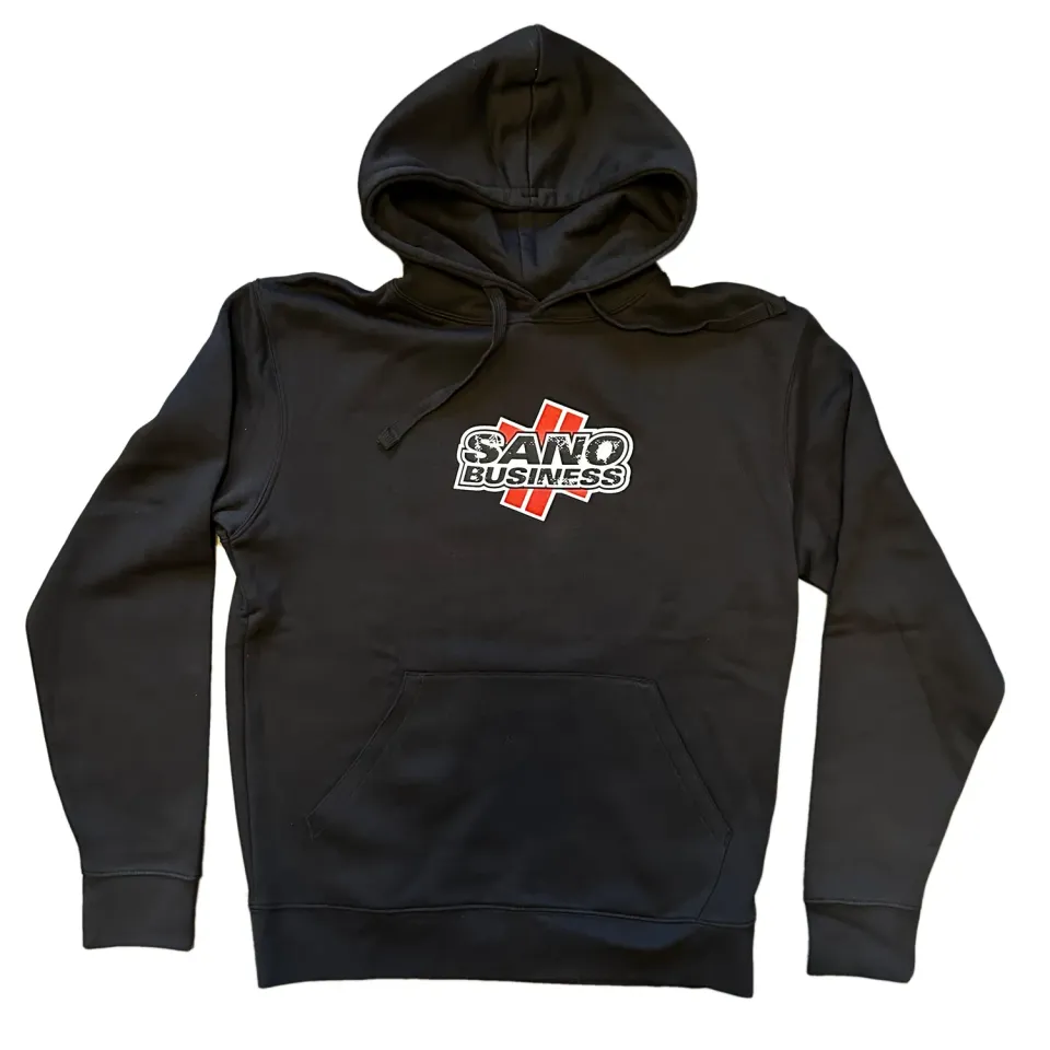 Sano Business Logo Hoody felpa nera cotone
