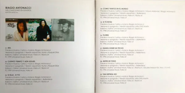 Biagio Antonacci Mis Canciones En Español CD compilation