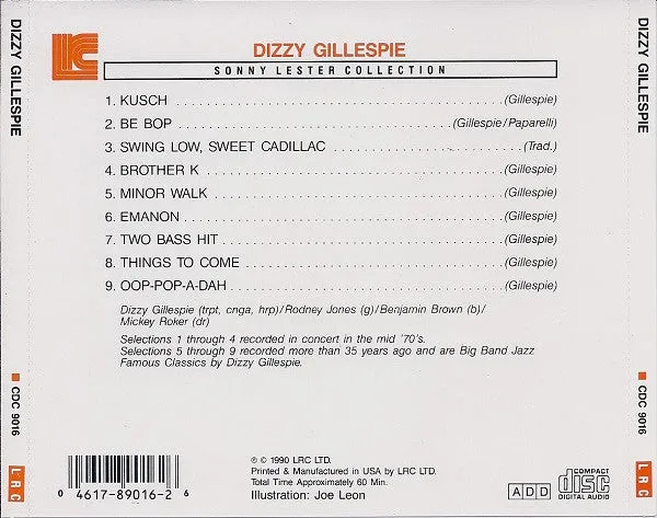 Dizzy Gillespie compilation CD rimasterizzato bop