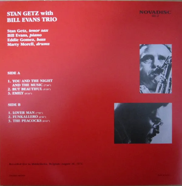 Stan Getz Bill Evans Live In Belgium 1974 vinile LP cool