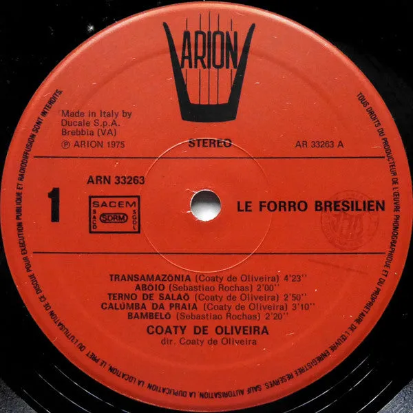 Coaty De Oliveira Le Forro Brésilien vinile LP ristampa NM