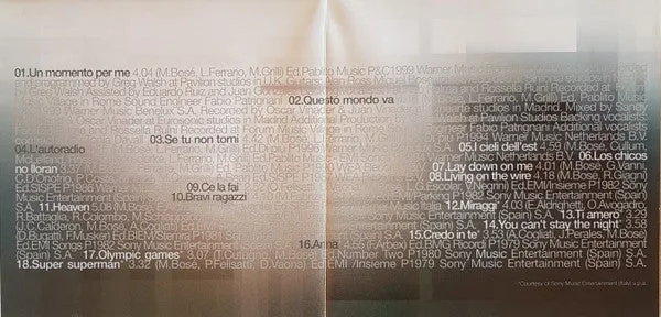 Miguel Bosé Best Of CD compilation ballad