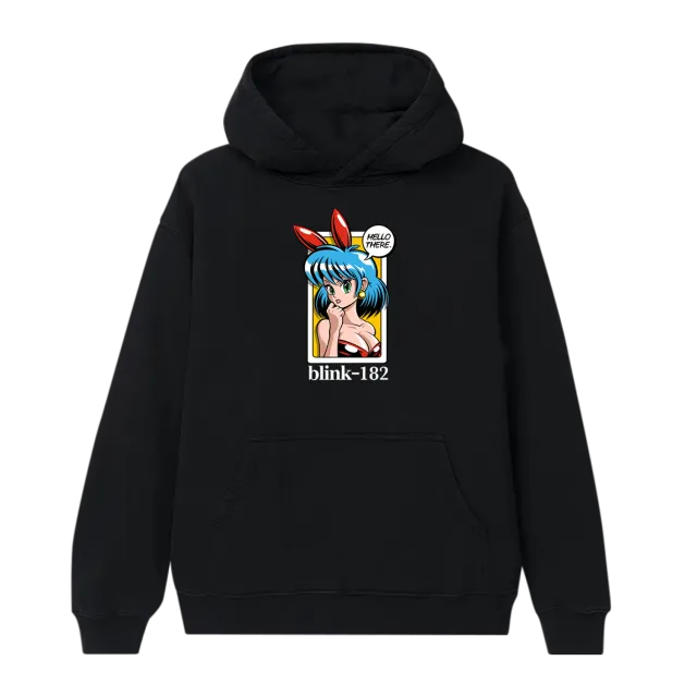 blink-182 Anime Hello There felpa con cappuccio nera pesante