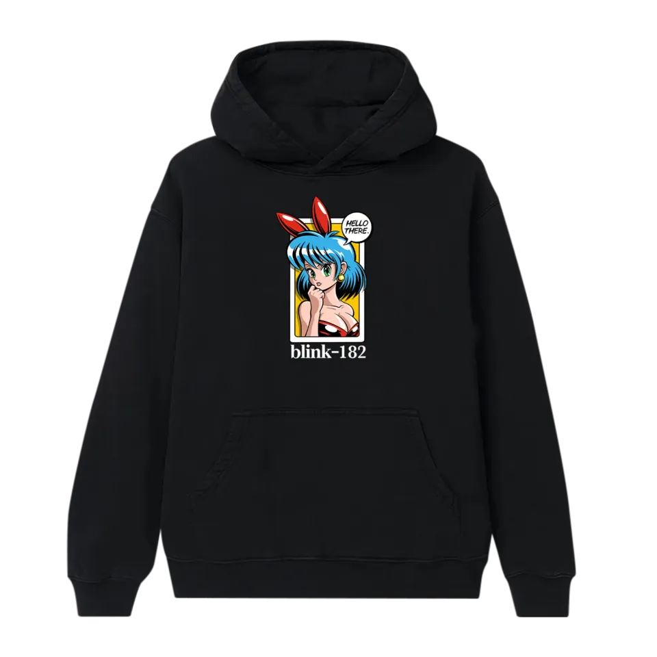blink-182 Anime Hello There felpa con cappuccio nera pesante
