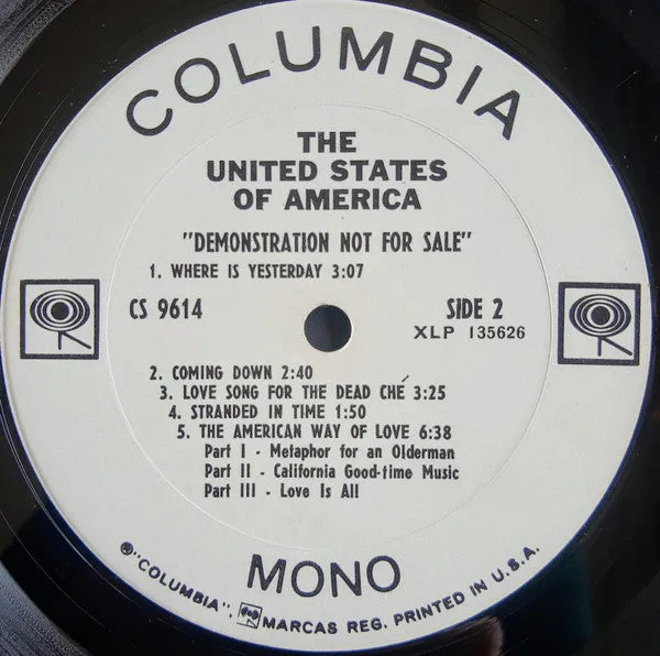 United States of America omonimo LP mono promo psych 1968