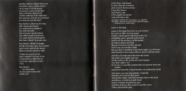 Tom Waits Blue Valentine CD album ristampa