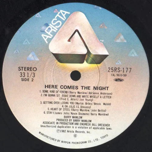 Barry Manilow Here Comes The Night LP Giappone
