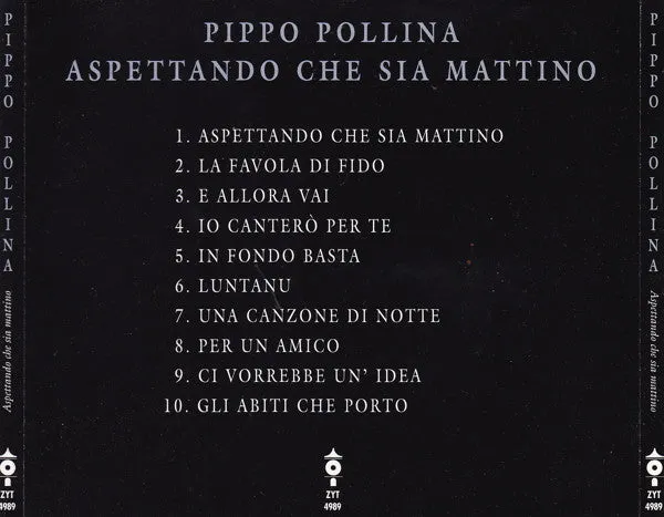 Pippo Pollina Aspettando Che Sia Mattino CD vocal