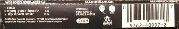Madonna Rain CD singolo usato 1993