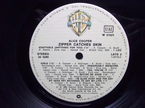 Alice Cooper Zipper Catches Skin vinile LP 1982