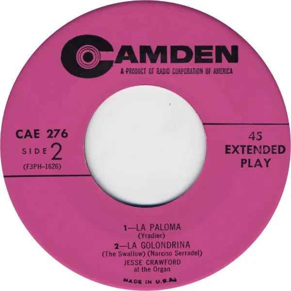 Jesse Crawford Latin Rhythms For Organ 7" EP latin