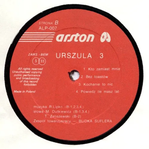 Urszula Urszula 3 vinile LP album Polonia 1986 pop rock