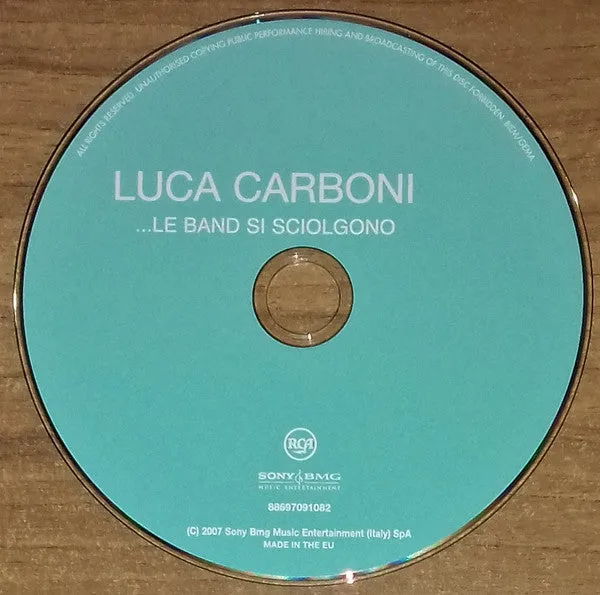 Luca Carboni Le Band Si Sciolgono CD Album Ristampa Slipcase