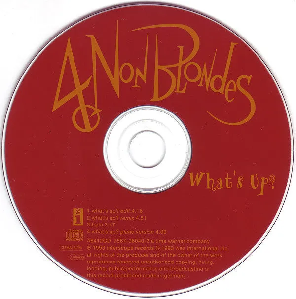 4 Non Blondes What's Up? CD singolo usato VG+