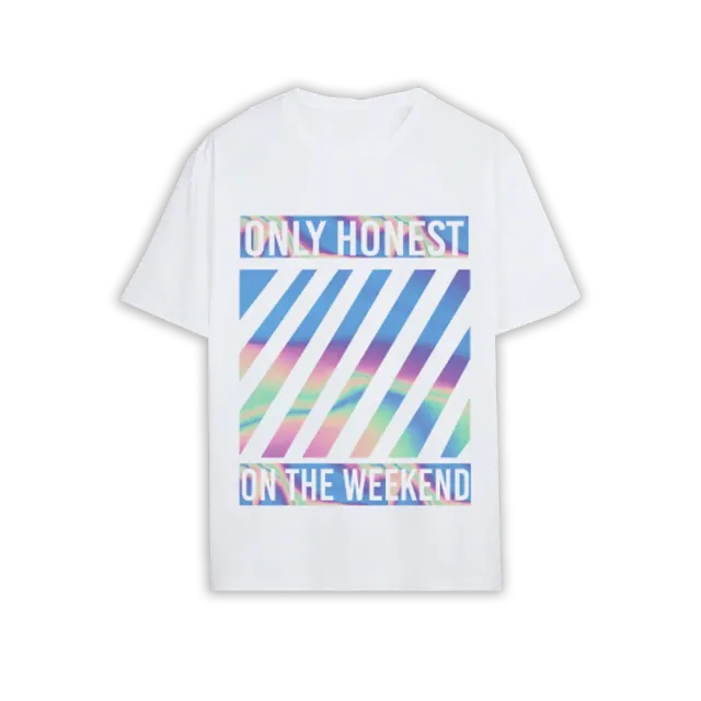 Polydor Becky Hill Only Honest On The Weekend maglietta bianca olografica