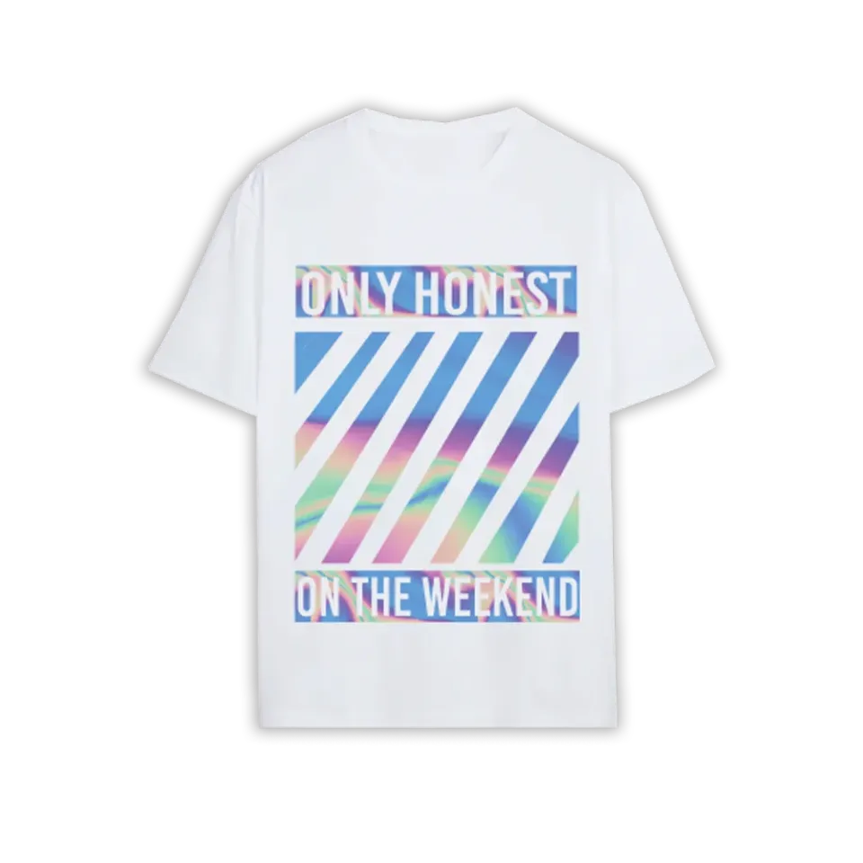 Polydor Becky Hill Only Honest On The Weekend maglietta bianca olografica