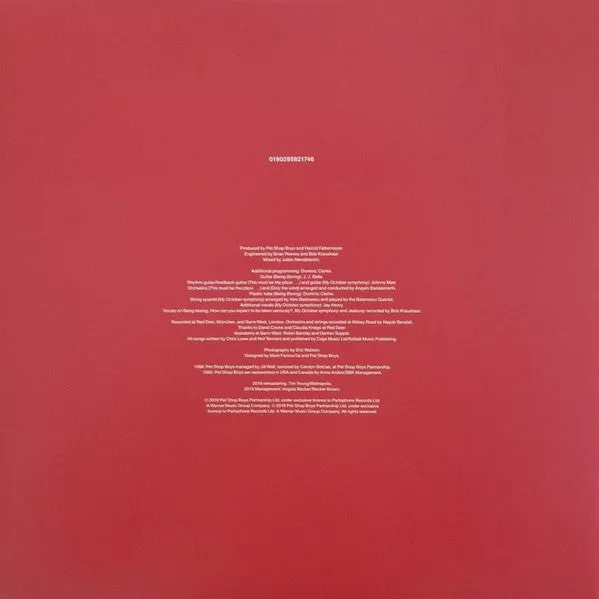 Pet Shop Boys Behaviour vinile LP 180g rimasterizzato 2018