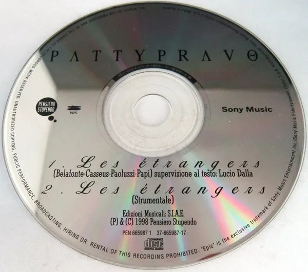 Patty Pravo Les Étrangers CD singolo 1998