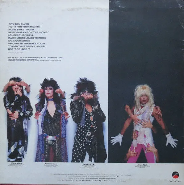 Mötley Crüe Theatre Of Pain vinile LP 1985 VG hard rock