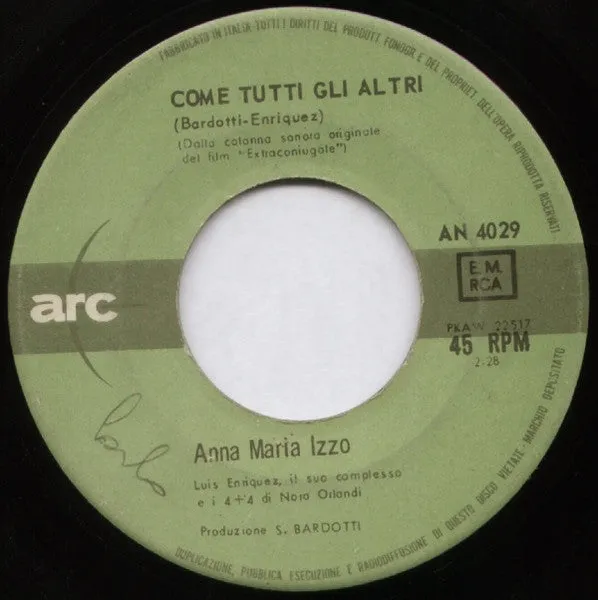 Anna Maria Izzo Piano vinile 7" mono 1964