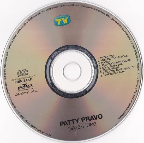 Patty Pravo Pazza Idea CD ristampa 2001 VG+