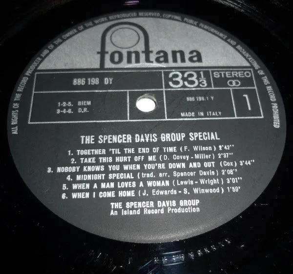 Spencer Davis Group Special vinile LP stampa italiana 1967