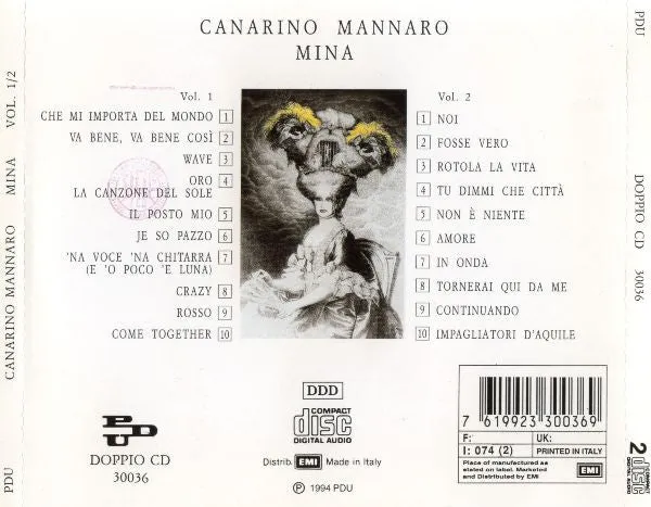 Mina Canarino Mannaro Vol. 1/2 2xCD vocal pop