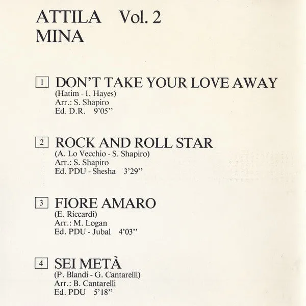 Mina Attila Vol.2 CD album ristampa