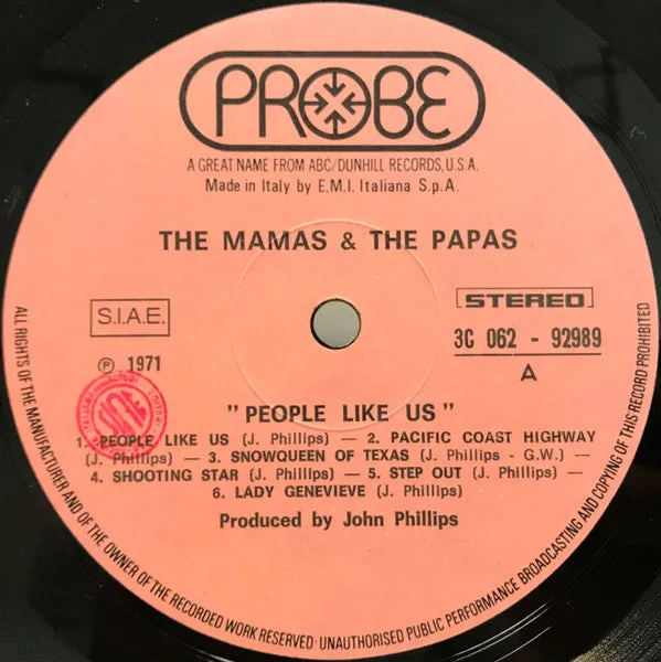 Mamas & Papas People Like Us LP vinile 1971