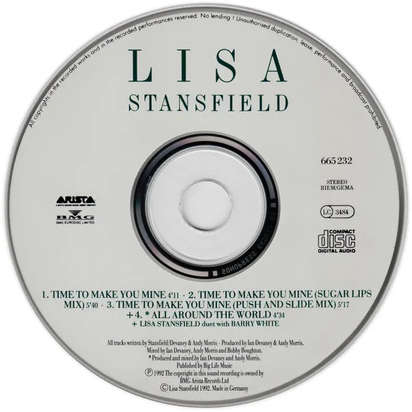 Lisa Stansfield Time To Make You Mine CD maxi singolo