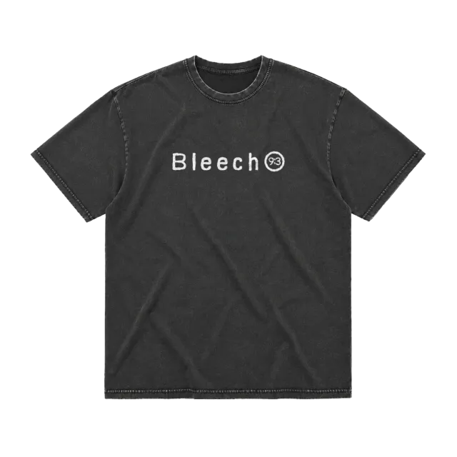 Bleech 9:3 Logo t-shirt nera acid wash S-XXL
