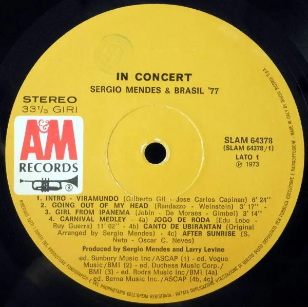 Sergio Mendes Brasil 77 In Concert vinile LP