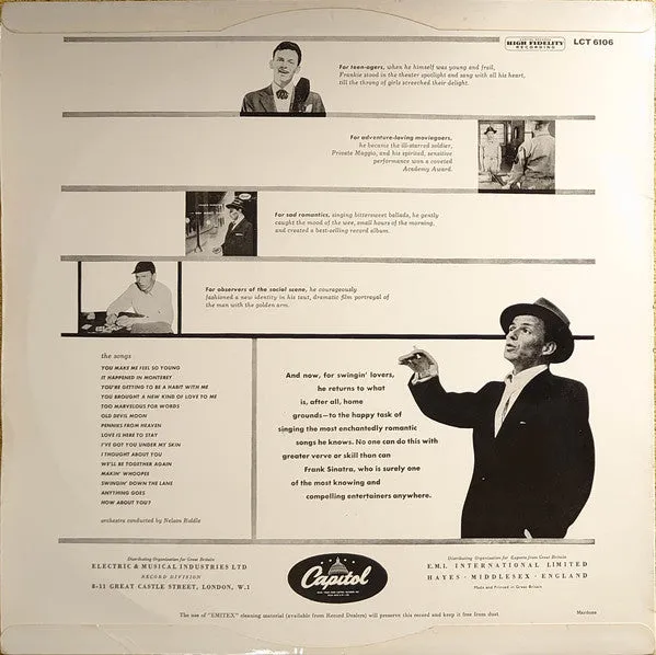 Frank Sinatra Songs For Swingin' Lovers LP mono UK 1956
