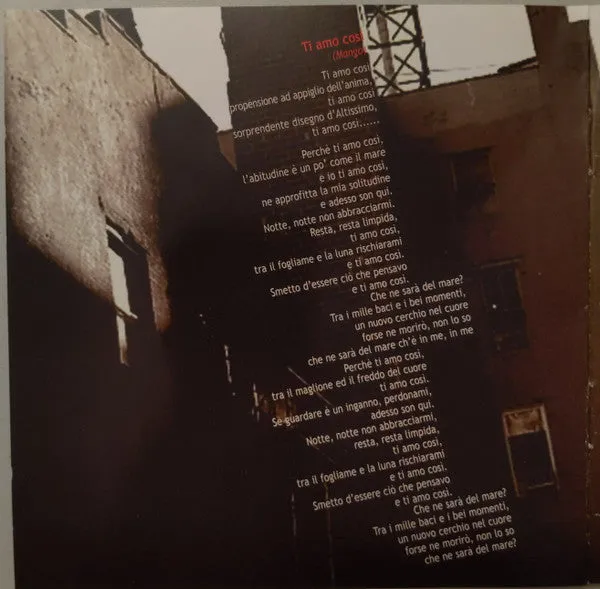 Mango Ti Amo Così CD album ballad italiano