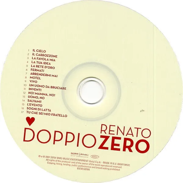 Renato Zero Doppio Zero doppio CD 2xCD pop