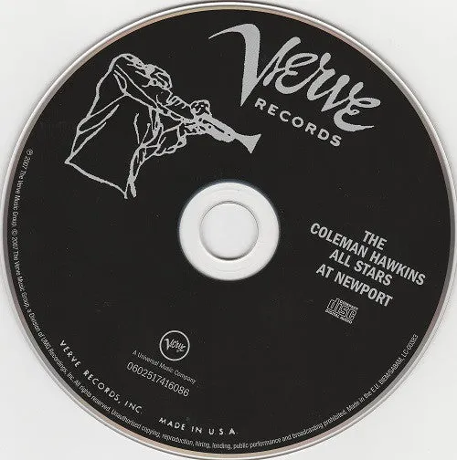 Coleman Hawkins At Newport CD album Verve 2007 usato